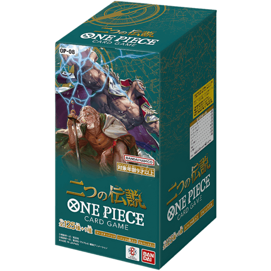 ONE PIECE TCG OP-08 box featuring iconic characters, combining the thrill of Pokémon booster packs and One Piece adventures.