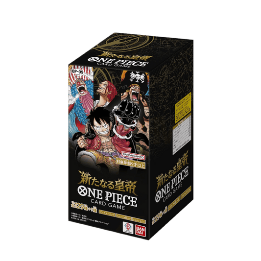 ONE PIECE TCG OP-09 box with 24 booster packs featuring iconic characters, perfect for collectors and fans.